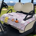 thumbnail image 3 of Pzuqiu Foldable Golf Cart Seat Cover Portable Polyester, Compatible with Two Passenger Seat Golf Cart Outdoor, for Yamaha EZGO Club Car, Golf Ball Pattern, 3 of 9