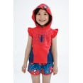 thumbnail image 2 of Marvel Spider-Man Hooded Cosplay Tank Top and French Terry Dolphin Active Shorts Outfit Set Logo Toddler to Big Kid, 2 of 5