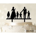 thumbnail image 1 of Personalized Family Cake Topper Custom Silhouette Wedding Cake Topper Cake Decorations Option Available 6-7 Inches Wide, 1 of 1