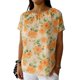 thumbnail image 5 of TaTaai 2026 Spring Summer Solid Color Printed Chiffon Top for Women Short Sleeve Gathered Neckline Elegant Casual Blouse Soft Flowy Comfy Daily Vacation Gift, 5 of 9