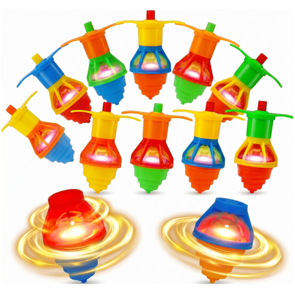 Woaeety 20PCS Light Up Spinning Tops, LED Light Up Flashing Spinning Tops，Gyroscope Novelty Bulk Toys Party Favors Glow Goodie Bags Stuffers, Birthday Return Gifts, Classroom Treasure Box Toys