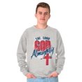 thumbnail image 5 of Lord God Almighty Christian Cross Sweatshirt for Men or Women Brisco Brands S, 5 of 6
