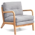 thumbnail image 2 of Subrtex Modern Accent Chair Linen Upholstered Arm Chairs with Solid Wood Frame, Gray, 2 of 7