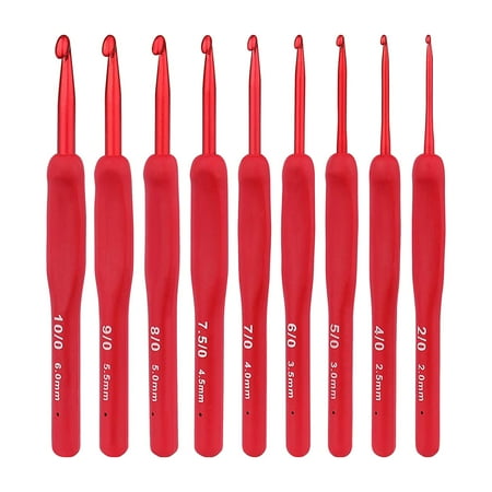 9 Size Crochet Hooks Set, 2Mm-6Mm Large Ergonomic Grip Soft