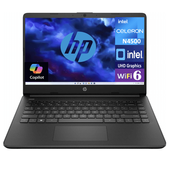HP 14 Home and Business Laptop 14.0" HD HD Display (Intel Celeron N4500, 16GB DDR4, 512GB PCIe SSD, Intel UHD, WiFi 6, Webcam, Bluetooth 5.3, Win 11 Pro)