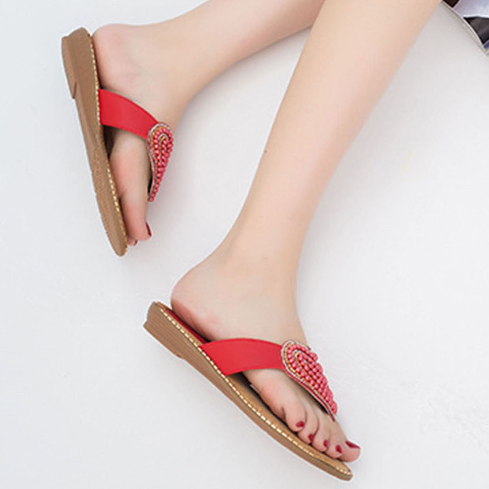 dmqupv Women Sandals Size 12w with Heels Love Shoes Round Pinch Pearl