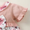 thumbnail image 4 of Yindaity Outfit Baby Girl Romper Dress My First Easter Fly Sleeve Flower Dress Cute Baby Summer Clothes 0-3 Months Baby Girl Clothes (Pink,6-9 Months), 4 of 6