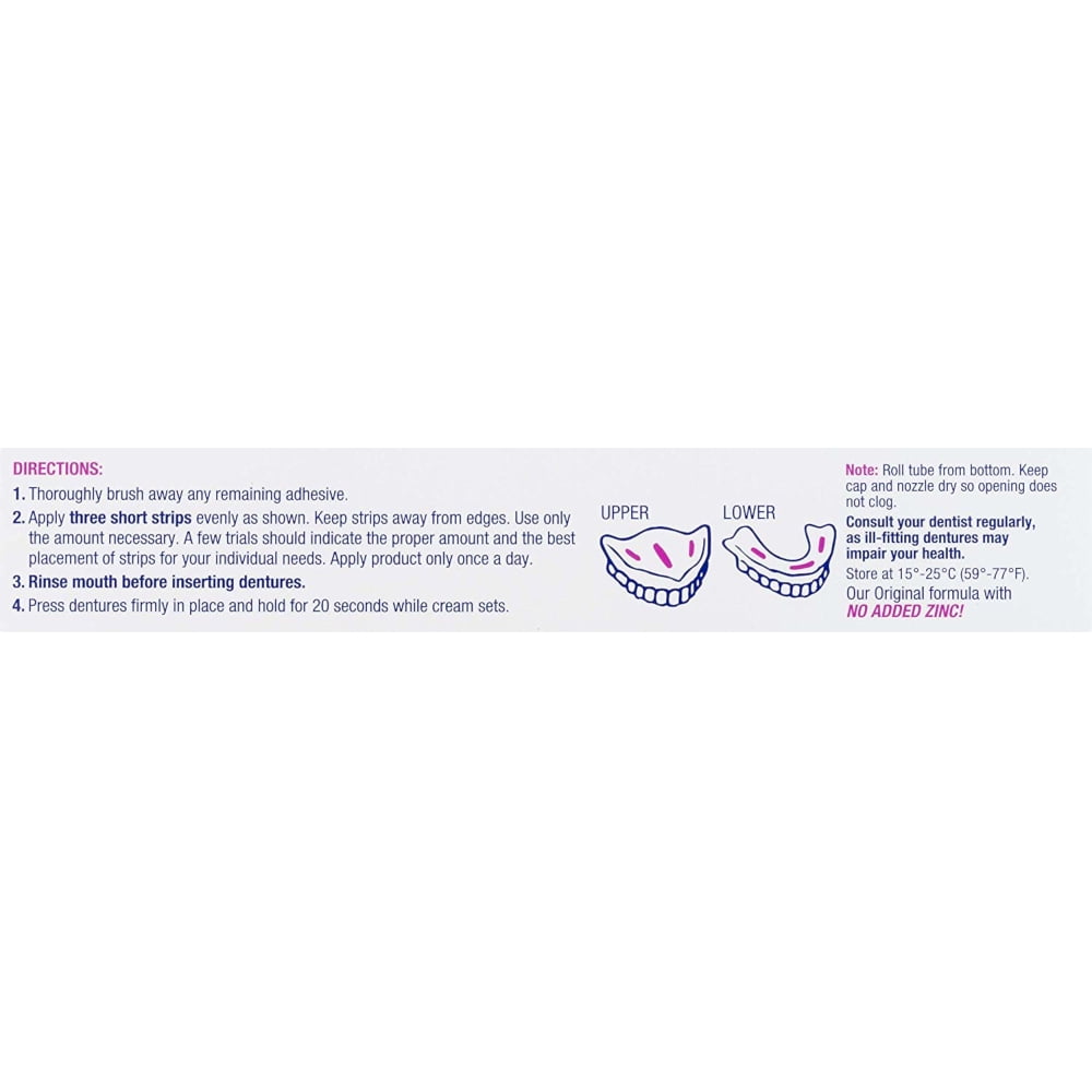 4 Pack Effergrip Extra Strong Denture Adhesive Cream Zinc Free 2.5oz Each