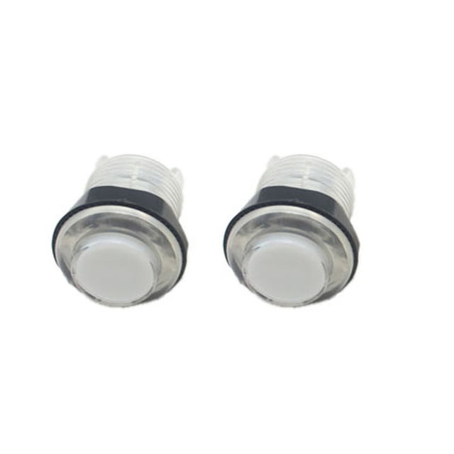 Inteprter Botón pulsador iluminado Accesorios transparentes Interruptor de consola Luz a presión Reemplazo Gabinete de inicio Venta pequeña Videojuegos y accesorios Blanco transparente