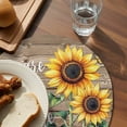 thumbnail image 3 of Yellow Sunflower Round Placemats Set of 8 for Dinning Tables,Heat-proof Braided Table Mats 15 Inch,Butterfly Sunshine Brown Farmhouse Wood Washable Place Mat for Kitchen Restaurant Party Table Decor, 3 of 9