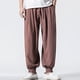 thumbnail image 4 of Pantalones largos para hombre, sueltos, de algodón y lino, de color liso, informales, de moda., 4 of 4