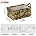thumbnail image 3 of Black Leopard Print Collapsible Storage Bins Fabric Shelf Baskets with Handles 16.9"x11.4"x7.7" Closet Organizer, 3 of 8