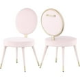 thumbnail image 3 of Maklaine 17.8" Contemporary Velvet Dining Chair in Soft Pink/Brushed Brass, 3 of 6