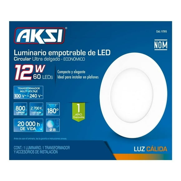 Luminario Aksi Empotrable 117915 Cálida