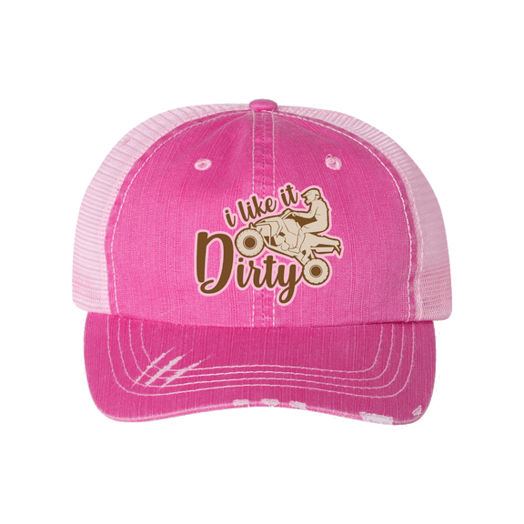 Women's Embroidered I Like It Dirty Baseball Cap, Pink