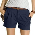 thumbnail image 2 of Women's Pants Fashion Plus Size Pants Shorts Short Chino Trousers Pleated Fake Pocket, 2 of 7