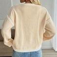 thumbnail image 6 of Weiqiqre Fall Sweaters for Women Tie Front Cardigan Sweaters Cute Bow Puff Long Sleeve Loose Ribbed Knit Trendy Sweater Tops, 6 of 8