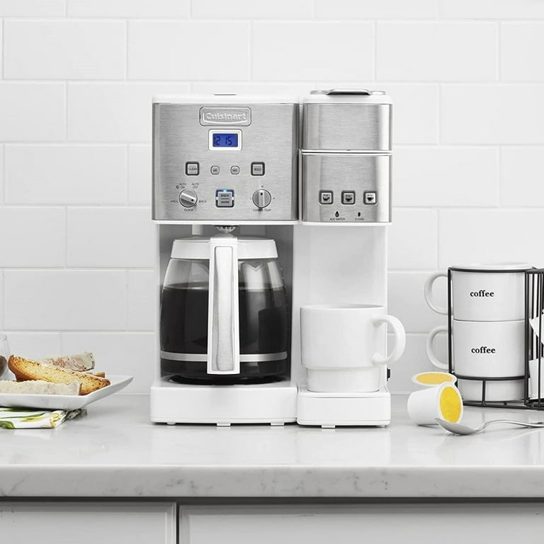 Cuisinart Coffee Center 12-Cup Coffeemaker & Single-Serve Brewer, White + 3 K-Cups