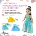thumbnail image 3 of Emily Rose 18 Inch Doll Princess Dress Value 3 Pack! | 18" Princess Doll Outfits | Cinderella, Belle and Jasmine | Fits American Girl Dolls, 3 of 8