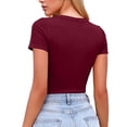 thumbnail image 7 of hotojiny Going out Tops for Women V Neck Lace up Trendy Outfit Slim Fit Fashion Short Sleeve Summer Clothes S-2XL, 7 of 7