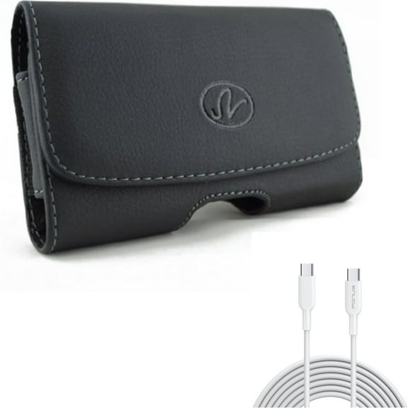 Case Belt Clip w 6ft Long Type-C Cable for Samsung Galaxy S20 Plus - Leather Swivel Holster Loops, PD Fast Charger Cord Power Wire Sync fits Samsung Galaxy S20 Plus