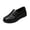 Black, variant on EKVAHL Women's Slip‑On Casual Loafers, PU Leather Vintage Walking Flats, Anti Slip Wide Fit Elderly Daily Walking Shoes Black
