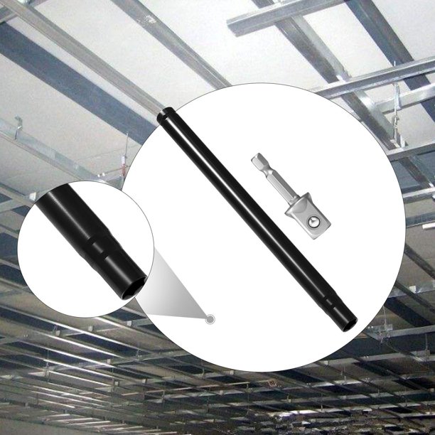 Juego de accesorios para llaves de vaso de accionamiento Kit de instalación en techo Reparación Taller práctico Manguito nivelador de techo robusto 14 mm x 300 mm