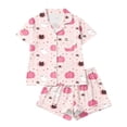 thumbnail image 6 of Womens Pajama Sets Fall Funny Pumpkin Print Button Short‑Sleeve Top Shorts Halloween Pajamas for Women Set, 6 of 7