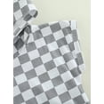 thumbnail image 6 of Sedceaty Baby Romper Checkerboard Print Short Sleeve Hooded Bottom Snap Closure Cute Breathable Jumpsuit, 6 of 9