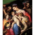 thumbnail image 2 of Orazio Samacchini 12x14 Gold Ornate Wood Frame and Double Matted Museum Art Print Titled - The Holy Family, with St Catherine of Alexandria, St Margaret of Antioch and St Francis of Assisi (, 2 of 4