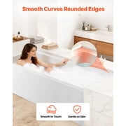 KFFKFF 60 x 30 Modern Alcove Acrylic Bathtub, Soaking Tub with Right-Hand Drain and Overflow, Spacious Rectangular Deep Bath for Bathroom with Built-In Flange, White