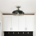 thumbnail image 6 of Creative Co-Op Robert Stevenson Lighting Presley - Caged Dome Metal Semi-Flush Mount Ceiling Light, Brushed Nickel and Matte Black, 6 of 7