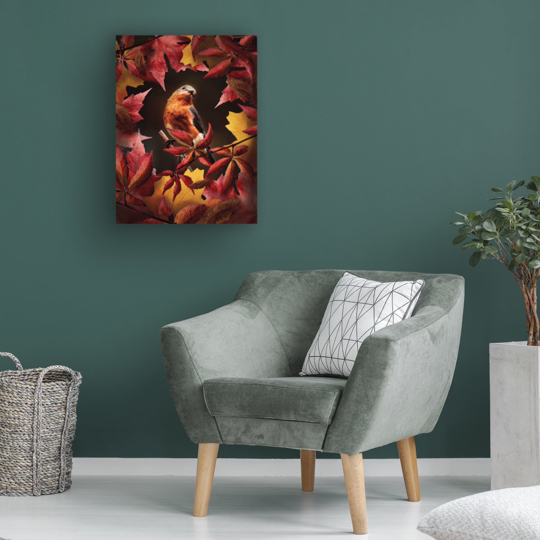 Trademark Fine Art Al Barizi Bird Autumn Canvas Wall Art