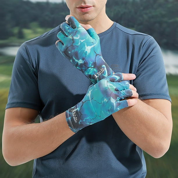 Cheers 1 Pair Cycling Gloves Half Finger Non-slip Shredded Ice Shock  Absorbing Sports Gloves for Men 