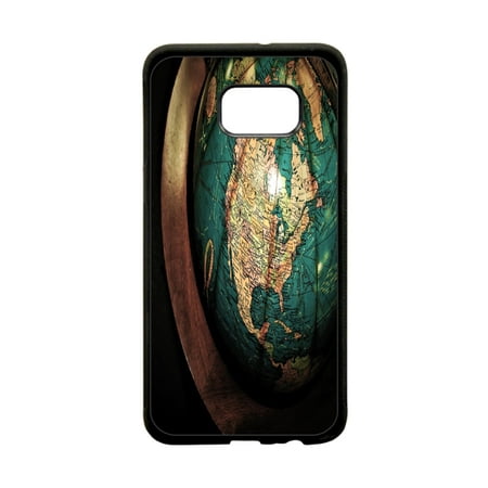 Glyde Phone - Vintage Style Globe Design Protective Black Plastic Phone Case Cover That Is Compatible with the Samsung Galaxy s8 Plus / s8+ / s8P