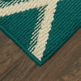 thumbnail image 7 of Mainstays Diamond Geometric High Low Pile Teal Indoor Area Rug, 7' x 10', 7 of 7