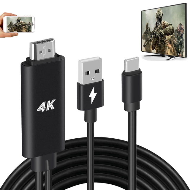Adaptador HDMI, cable USB tipo C, cable convertidor de vídeo MHL 4K