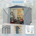 thumbnail image 6 of 8 x 6 FT Outdoor Waterproof Garden Tool Storage Sheds with Metal Foundation with Floor Frame, Tool Shed with Lockable Hinged Doors & Air Vents, Storage House Waterproof for Backyard, Lawn, Gray, 6 of 9