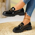 thumbnail image 6 of Hopeusnice Leather Shoes for Women Pu Fall Slip-Ons Breathable Non-Slip Leather Shoes Pumps Shoes Trendy Thick-Soled Heel Classic Loafers Soft Round Toe Round Toe Outdoor Shoes Black 40, 6 of 8