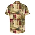 thumbnail image 3 of Amzcrzy Men's Retro Printed Button Down Shirt Color Block Short Sleeve Hawaiian Shirt for Men Summer Business Casual Holiday Beach Shirt S-3XL, 3 of 4