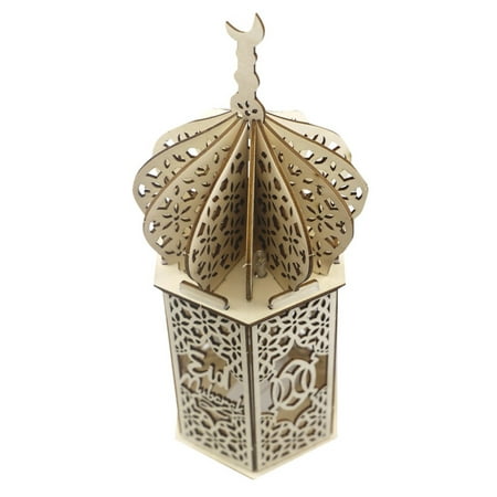 

New Years Savings Clearance Deals 2023!Samickarr Wooden Ramadan Eid Mubarak Decorations For Home Moon LED Candles Light