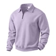 thumbnail image 2 of Domuza Mens Quarter Zip Lapel Collar Pullover Casual Lightweight Fleece Solid Color Comfort Soft Sweatshirt, 2 of 7