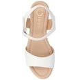 thumbnail image 4 of Journee Womens Ranae Ankle Strap Platform Cork Wedge Sandals, 4 of 9