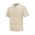 thumbnail image 5 of Men's Henley Shirts Short Sleeve Pocket Tee Shirts Cotton Casual T-Shirts Vintage Plain Shirts Summer Fashion, 5 of 5