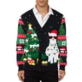 thumbnail image 3 of BounceUp Mens Ugly Christmas Sweater Cardigan V Neck Button Front Long Sleeve Knitwear, 3 of 9
