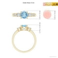 thumbnail image 4 of ANGARA Natural Three Stone Aquamarine and Diamond Ring in 14K Yellow Gold for Women (Size-6mm) | March Birthstone, Birthday, Anniversary, Jewelry Gift for Women | Natural Aquamarine Ring, 4 of 9