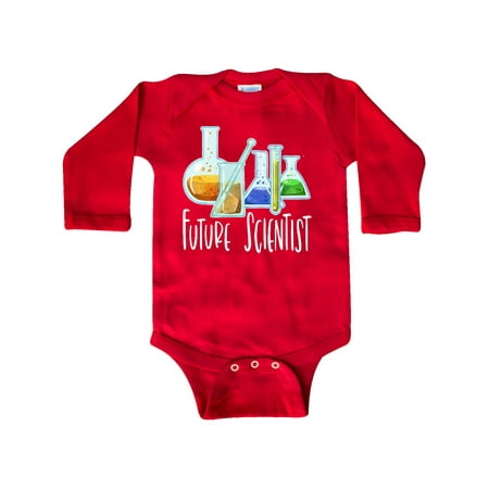 

Inktastic Future Scientist with Beakers Test Tubes and Formulas Gift Baby Boy or Baby Girl Long Sleeve Bodysuit