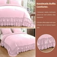 thumbnail image 5 of D.N.G. BEDDINGS 1 Piece Luxury 5 Inch Two Layer Ruffle Comforter Premium Super Soft, 800 TC, 100% Egyptian Cotton, Super Soft, Super King Size Light Pink Color, 5 of 7
