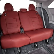 EKR Custom Fit Sienna Car Seat Covers for Toyota Sienna 2021 2022 2023 2024 2025 XLE,XSE,Limited,Platinum,Woodland Edition,7 Seat,Three Row,Full Set Leather(Burgundy)