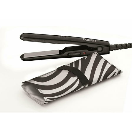Black Conair Flat Iron Straightener Travel Size Dual Voltage Mini Pro Ceramic 1/2" thin plate